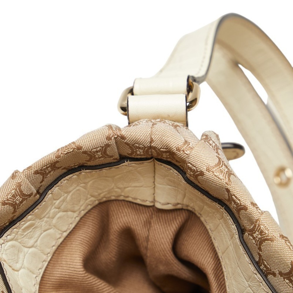 Celine White Embossed Small Pillow Python Leather… - image 6